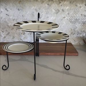 Three-Tier Black Plate Rack